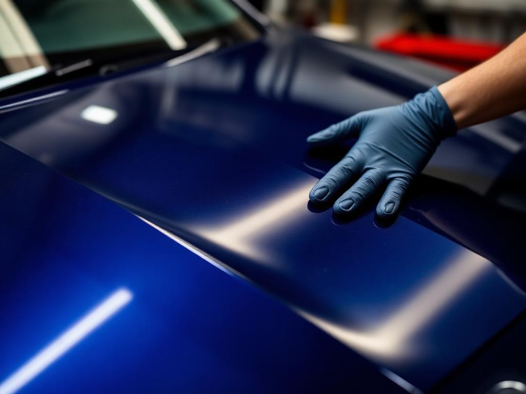 Aplicação de PPF em capô de carro